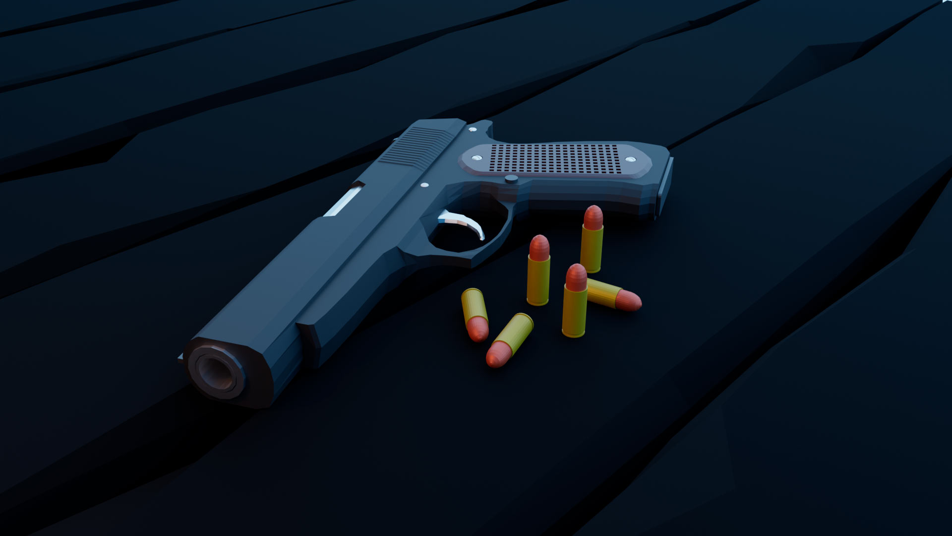 Low poly pistol sceene preview image 1